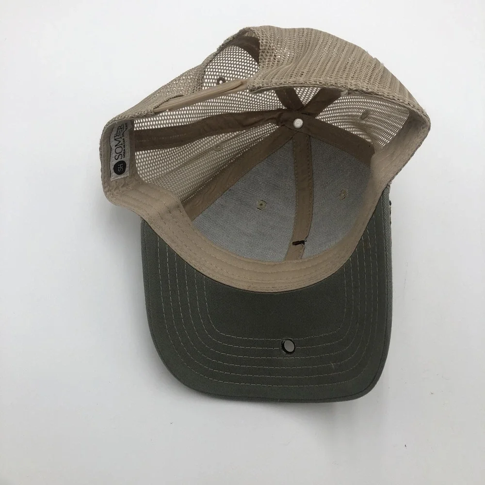 Somher Only Baseball Hat Womens Snap Back Cowhide Brim Used Green Brown Preowned